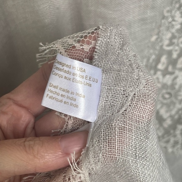 FLORABELLA Tivoli Short 100% Linen Gauze Tunic {$337} SKU# Tivoli-Sht-White Tan - Picture 8 of 9